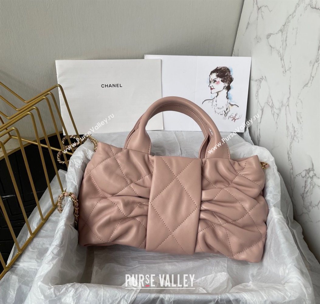 Chanel Shiny Lambskin Mini Bow Bag Light Pink 2025 AS5849 (yezi-251011033)