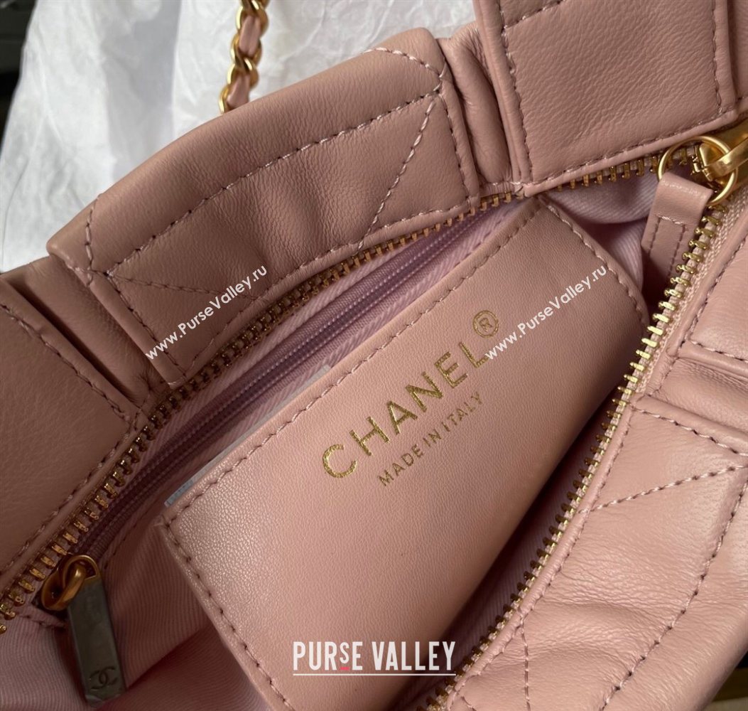 Chanel Shiny Lambskin Mini Bow Bag Light Pink 2025 AS5849 (yezi-251011033)