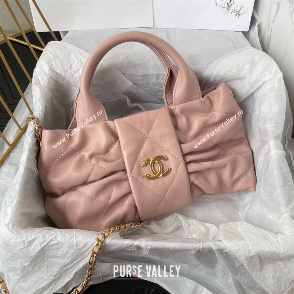 Chanel Shiny Lambskin Mini Bow Bag Light Pink 2025 AS5849 (yezi-251011033)