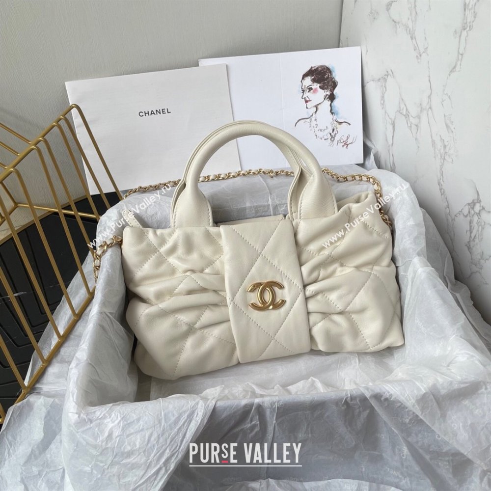 Chanel Shiny Lambskin Mini Bow Bag White 2025 AS5849 (yezi-251011034)