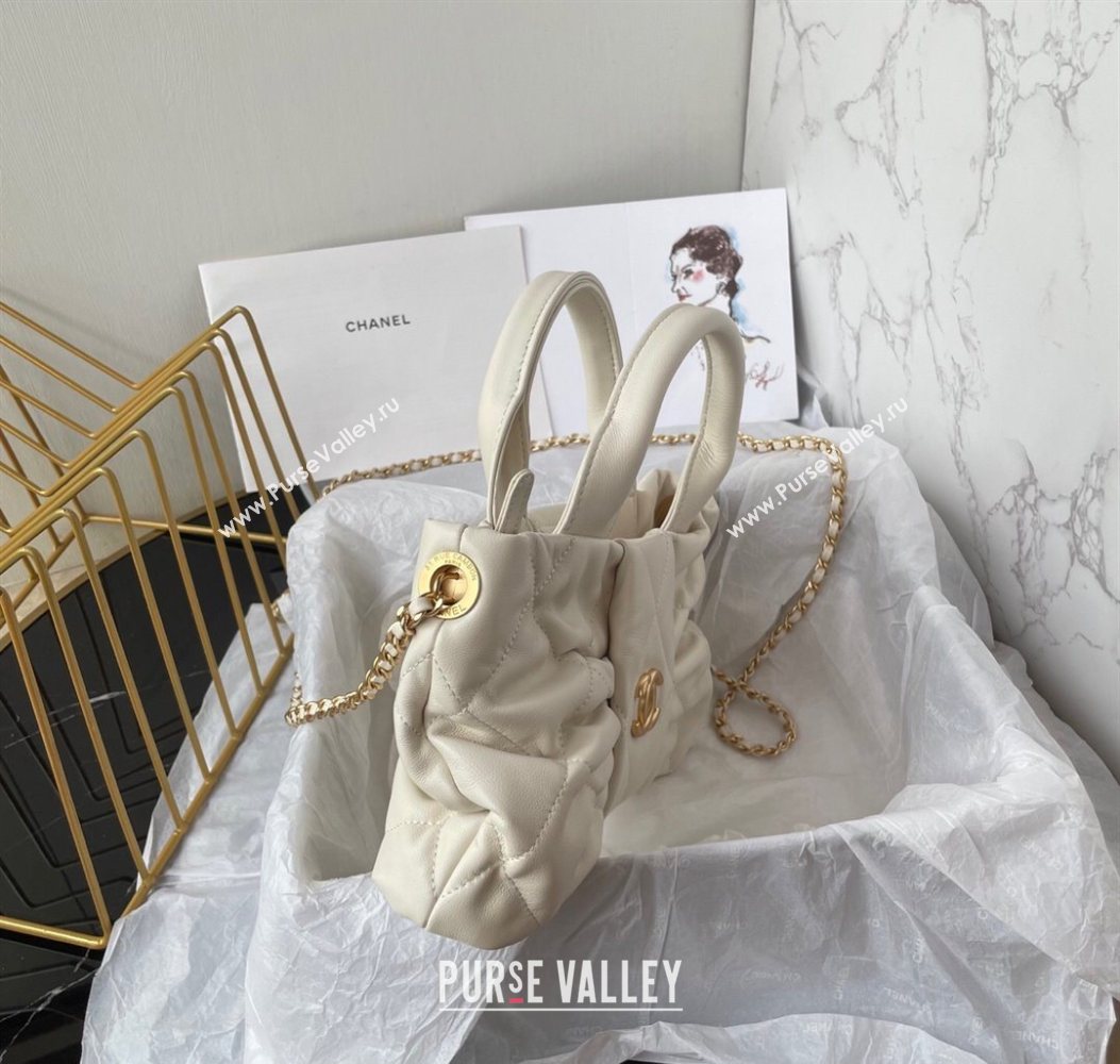 Chanel Shiny Lambskin Mini Bow Bag White 2025 AS5849 (yezi-251011034)