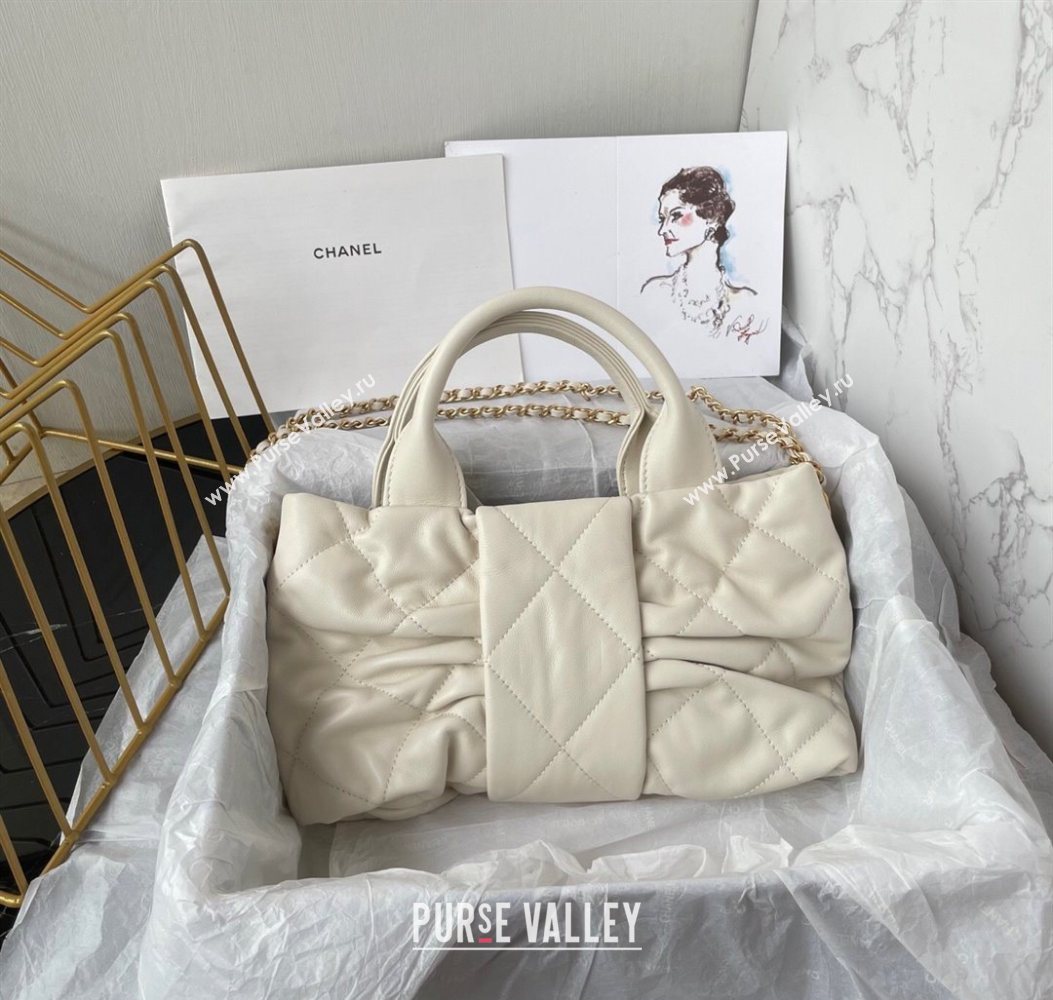 Chanel Shiny Lambskin Mini Bow Bag White 2025 AS5849 (yezi-251011034)
