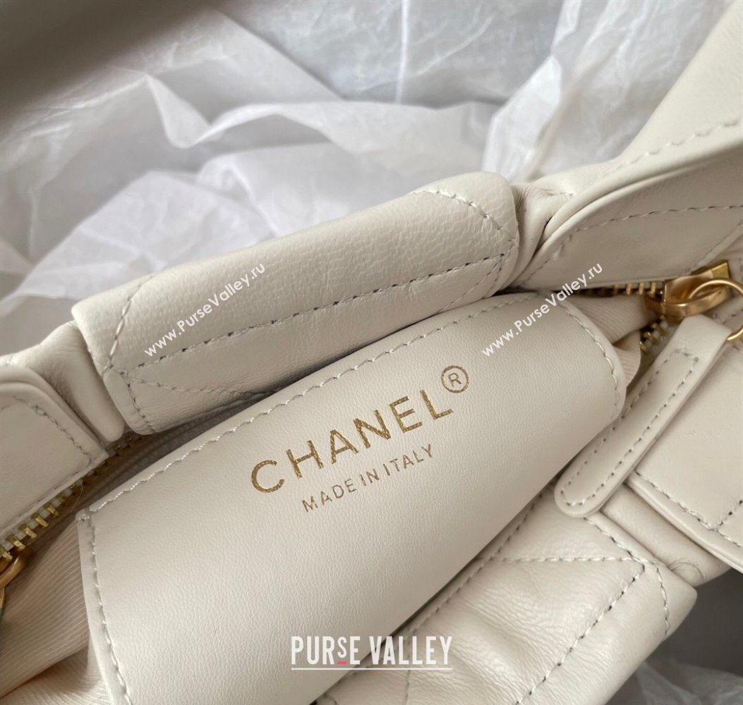 Chanel Shiny Lambskin Mini Bow Bag White 2025 AS5849 (yezi-251011034)