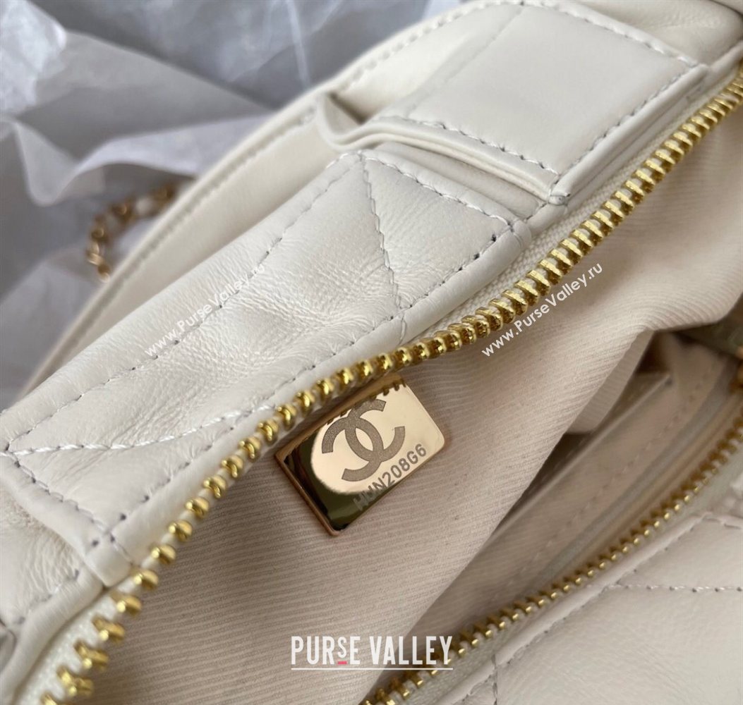 Chanel Shiny Lambskin Mini Bow Bag White 2025 AS5849 (yezi-251011034)