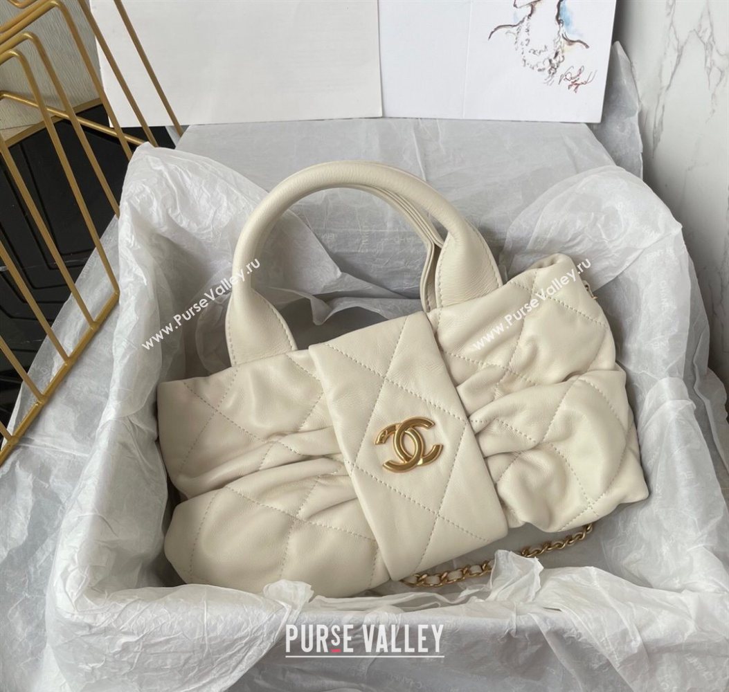 Chanel Shiny Lambskin Mini Bow Bag White 2025 AS5849 (yezi-251011034)