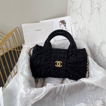 Chanel Tweed Mini Bow Bag Black 2025 AS5849 (yezi-251011035)
