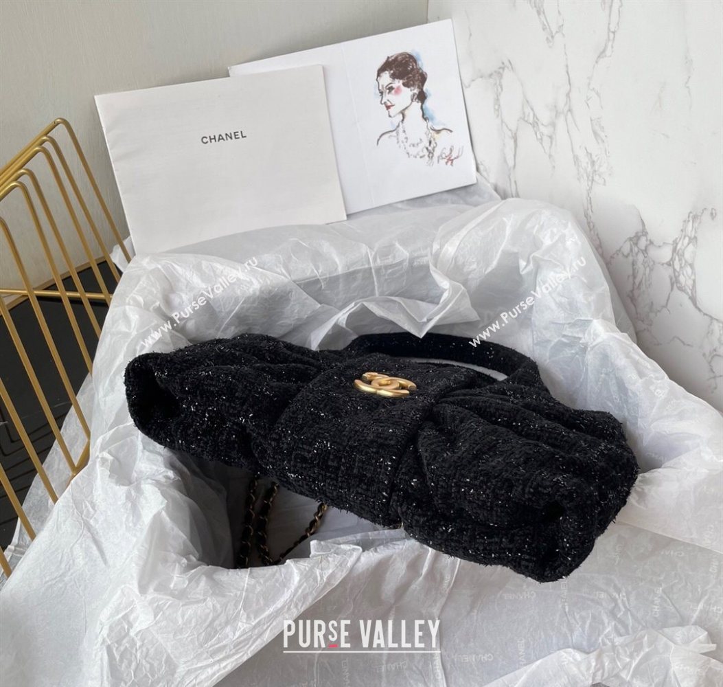 Chanel Tweed Mini Bow Bag Black 2025 AS5849 (yezi-251011035)