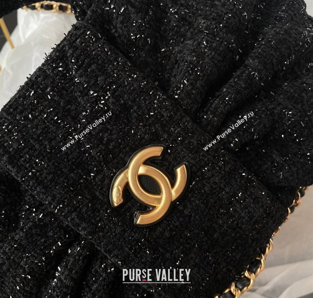 Chanel Tweed Mini Bow Bag Black 2025 AS5849 (yezi-251011035)