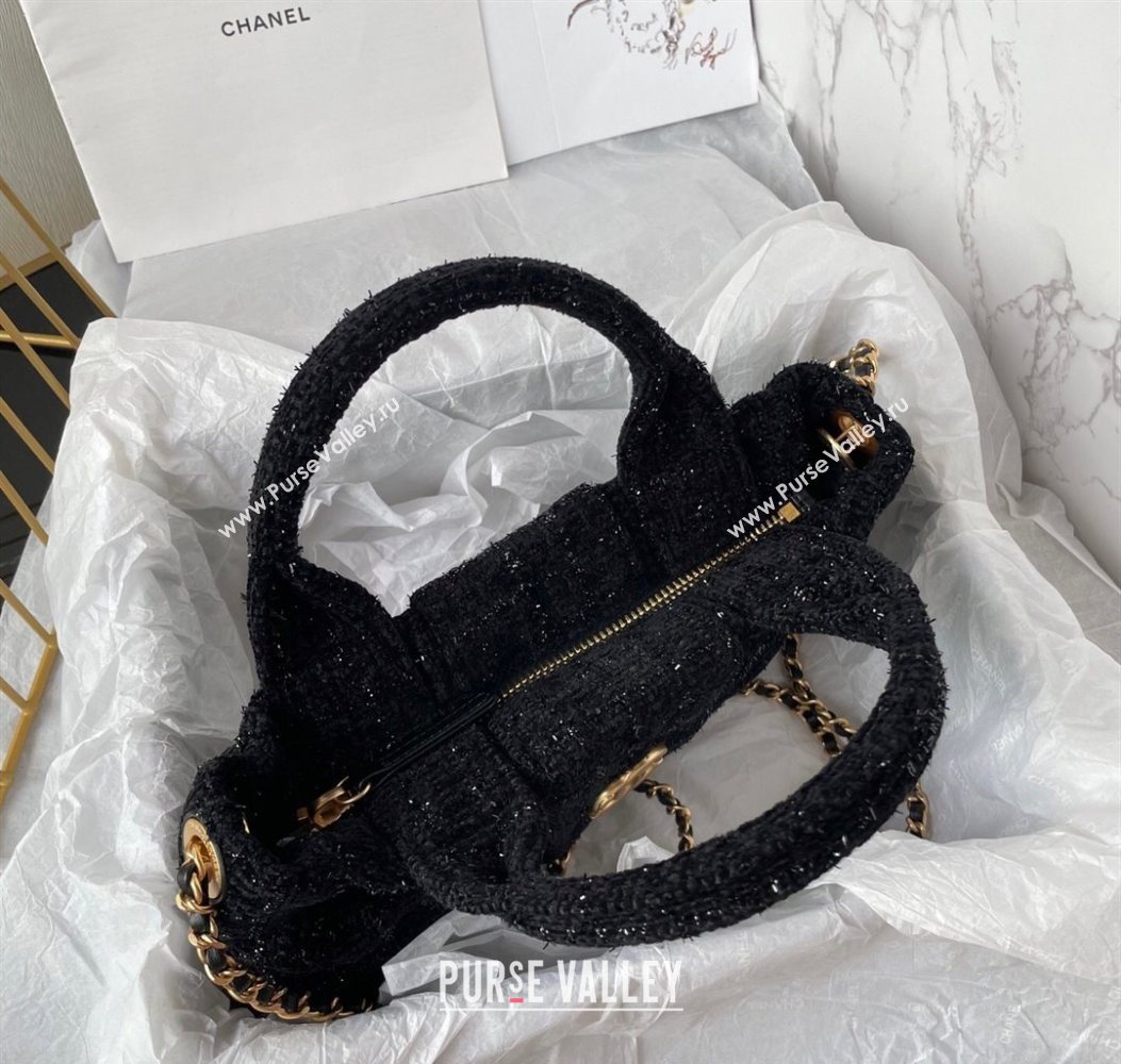 Chanel Tweed Mini Bow Bag Black 2025 AS5849 (yezi-251011035)