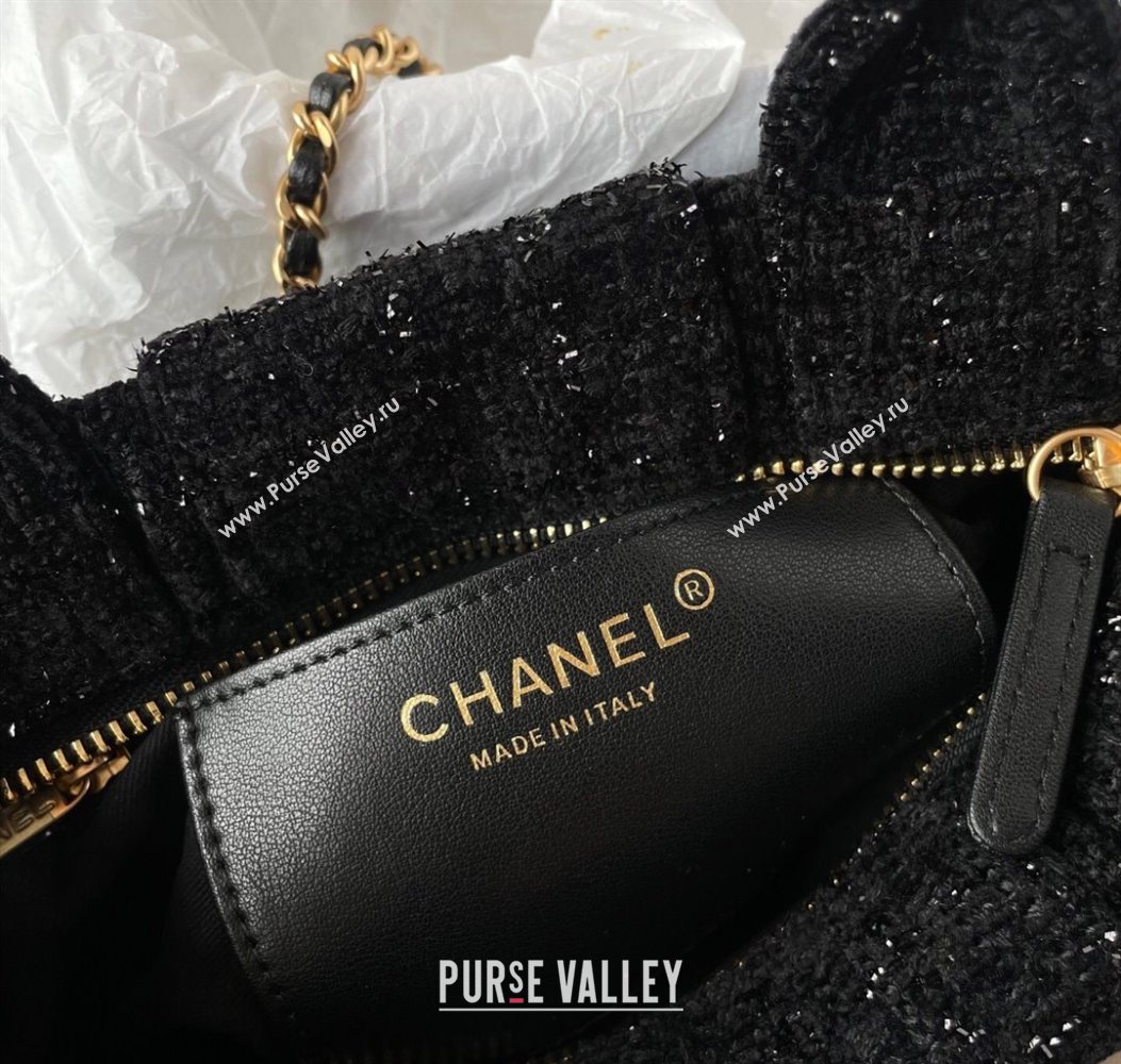 Chanel Tweed Mini Bow Bag Black 2025 AS5849 (yezi-251011035)