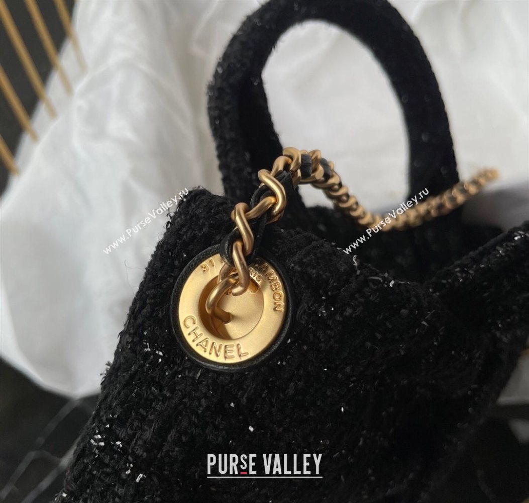 Chanel Tweed Mini Bow Bag Black 2025 AS5849 (yezi-251011035)