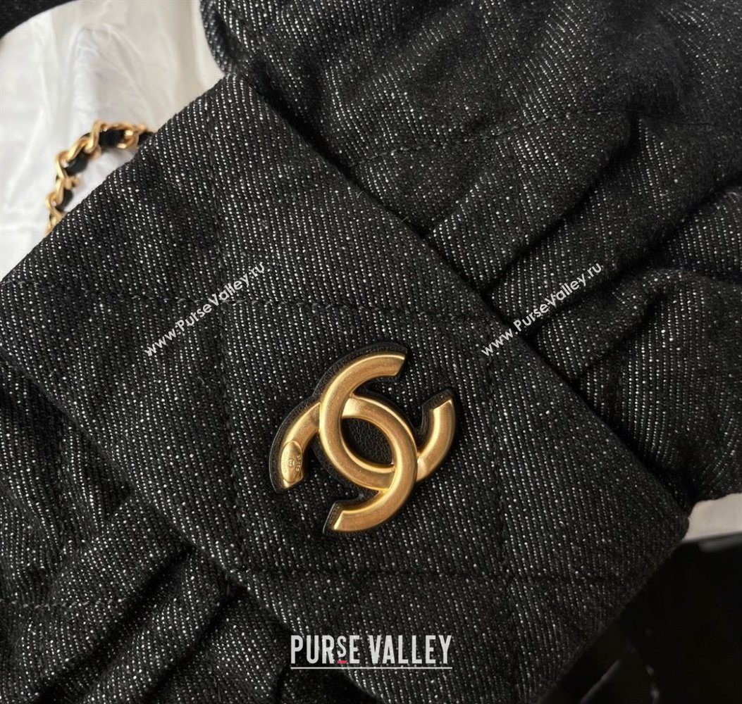 Chanel Denim Mini Bow Bag Black 2025 AS5849 (yezi-251011036)