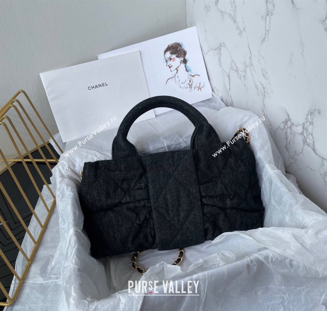 Chanel Denim Mini Bow Bag Black 2025 AS5849 (yezi-251011036)
