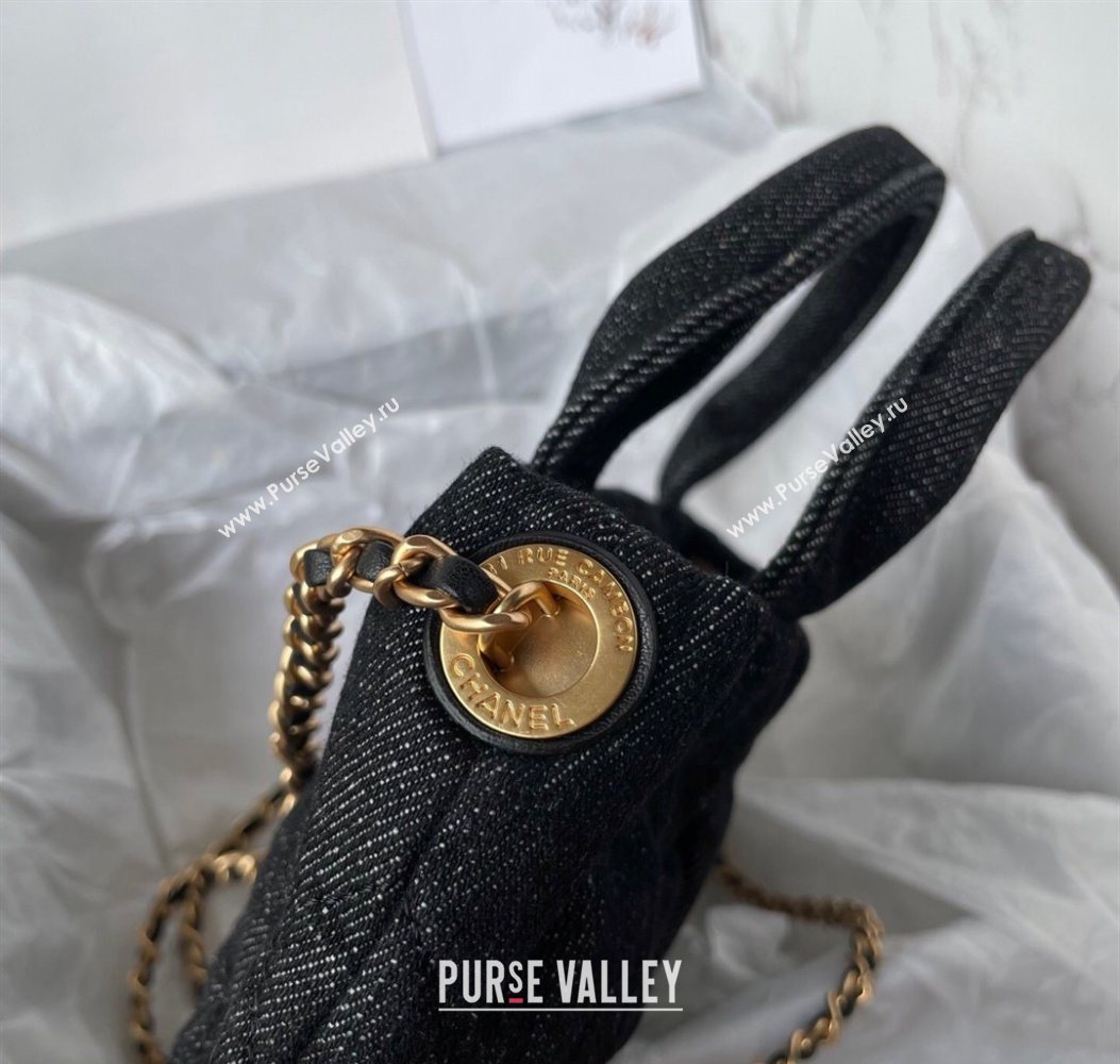 Chanel Denim Mini Bow Bag Black 2025 AS5849 (yezi-251011036)