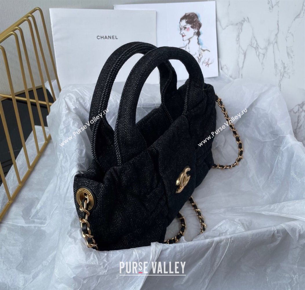 Chanel Denim Mini Bow Bag Black 2025 AS5849 (yezi-251011036)