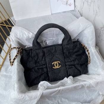 Chanel Denim Mini Bow Bag Black 2025 AS5849 (yezi-251011036)