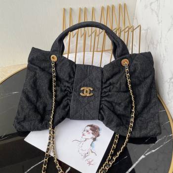 Chanel Denim Bow Bag Black2 2025 AS5851 (yezi-251011040)
