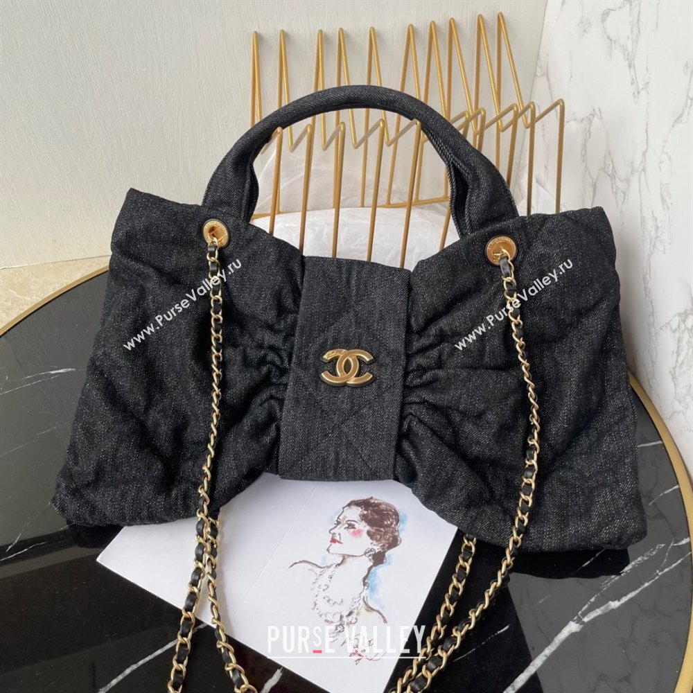 Chanel Denim Bow Bag Black2 2025 AS5851 (yezi-251011040)