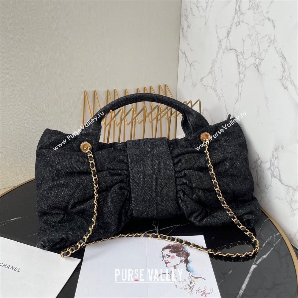 Chanel Denim Bow Bag Black2 2025 AS5851 (yezi-251011040)