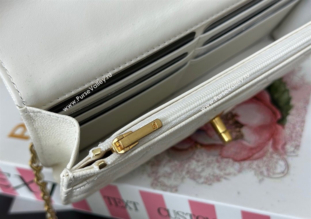 Chanel Grained Shiny Calfskin Wallet on Chain with Top Handle WOC White 2025 AP4785 (YM-251011090)
