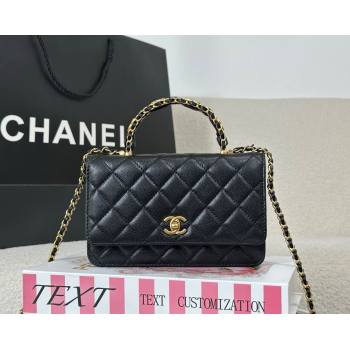 Chanel Grained Shiny Calfskin Wallet on Chain with Top Handle WOC Black 2025 AP4785 (YM-251011091)