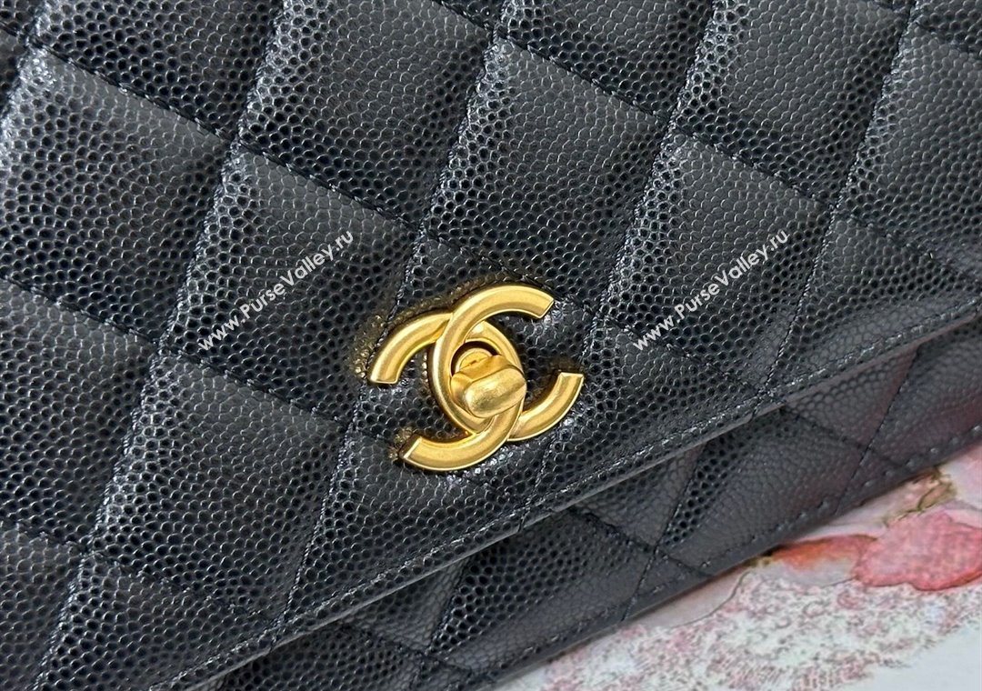 Chanel Grained Shiny Calfskin Wallet on Chain with Top Handle WOC Black 2025 AP4785 (YM-251011091)