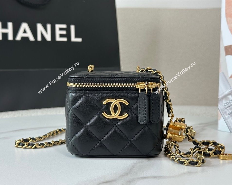 Chanel Lambskin Small Vanity Case with CC Chain Black 2025 AP3941 (YM-251011094)