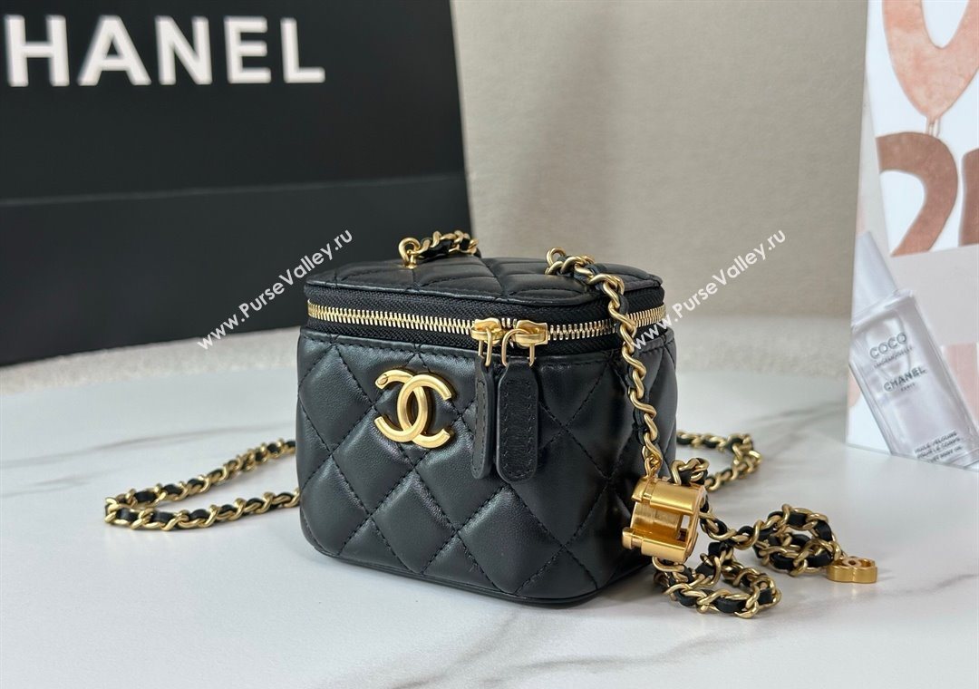 Chanel Lambskin Small Vanity Case with CC Chain Black 2025 AP3941 (YM-251011094)