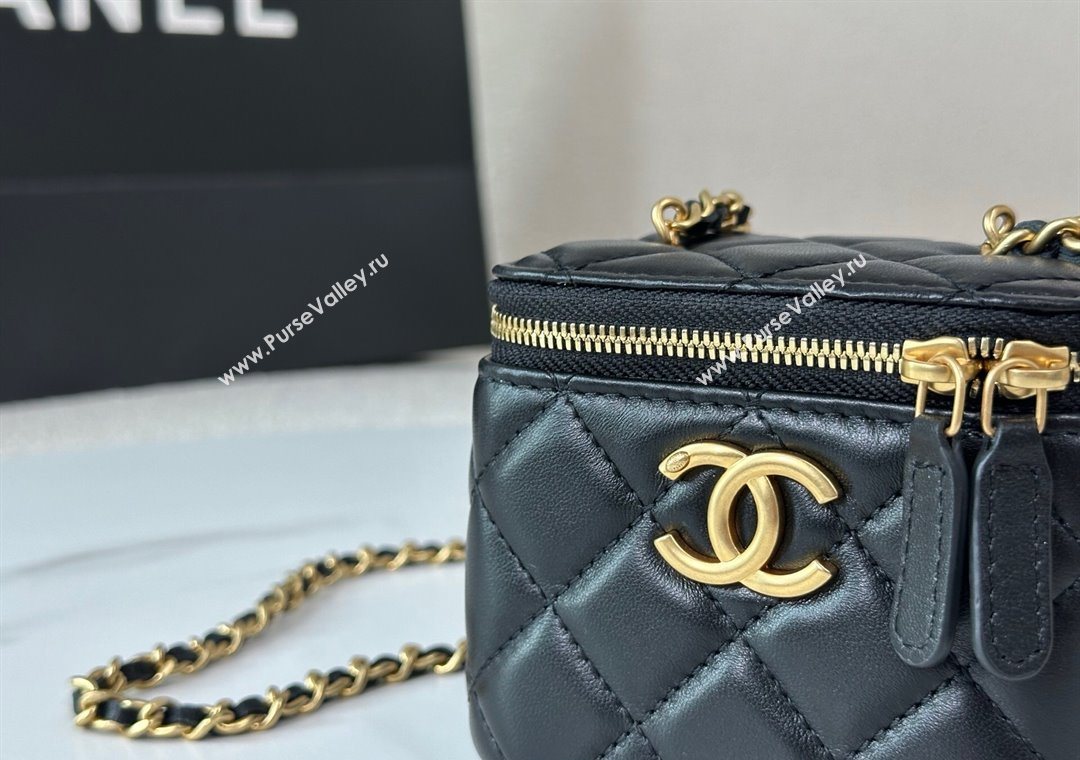 Chanel Lambskin Small Vanity Case with CC Chain Black 2025 AP3941 (YM-251011094)
