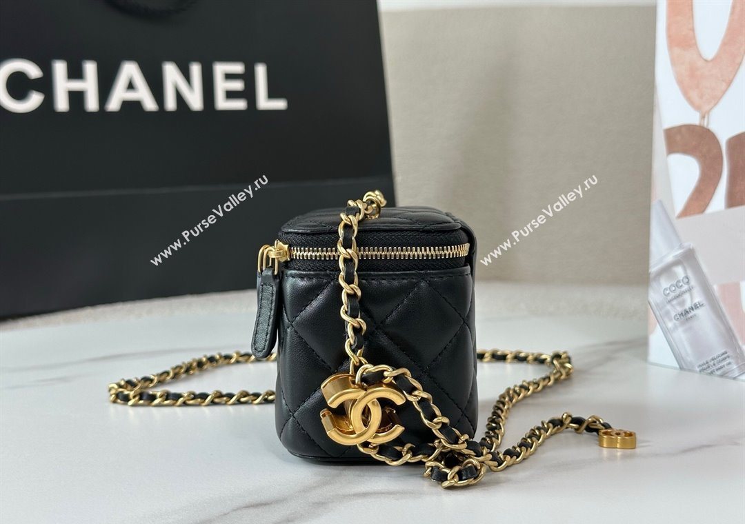 Chanel Lambskin Small Vanity Case with CC Chain Black 2025 AP3941 (YM-251011094)