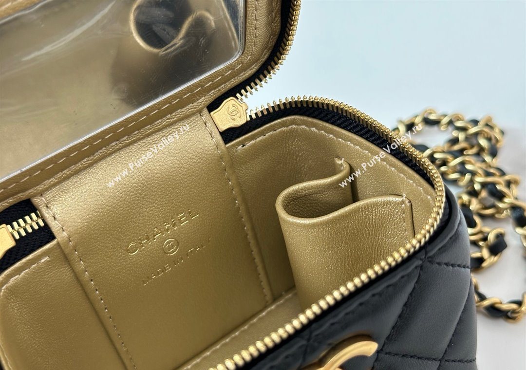 Chanel Lambskin Small Vanity Case with CC Chain Black 2025 AP3941 (YM-251011094)