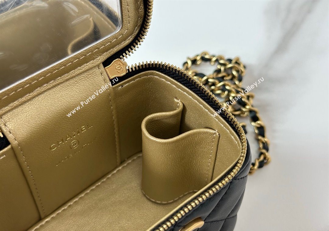 Chanel Lambskin Small Vanity Case with CC Chain Black 2025 AP3941 (YM-251011094)