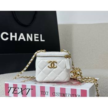Chanel Lambskin Small Vanity Case with CC Chain White 2025 AP3941 (YM-251011096)