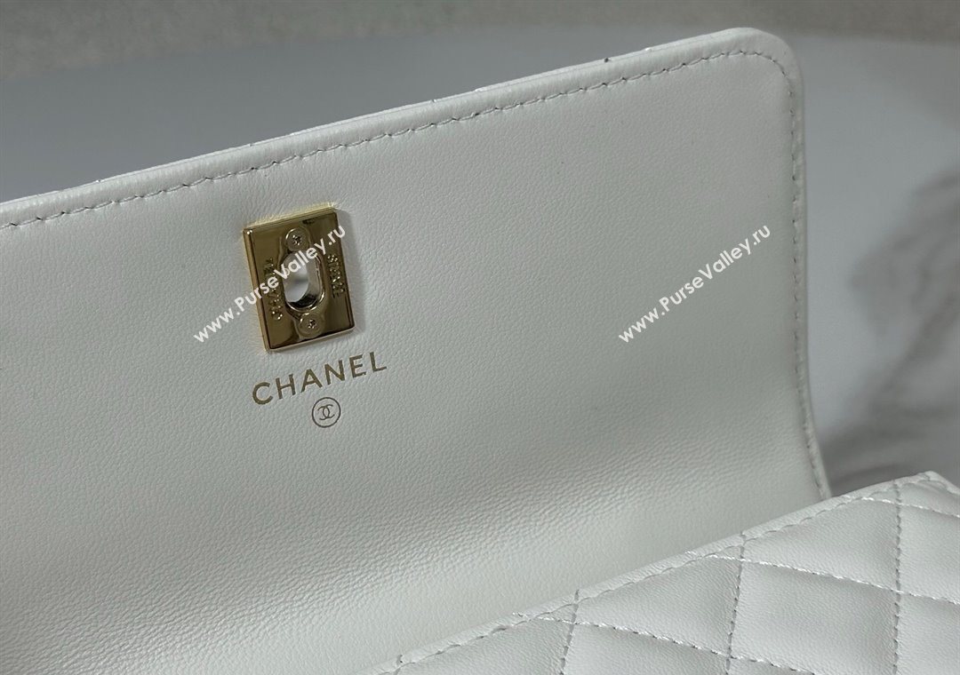 Chanel Lambskin Clutch with Chain and Top Handle White 2025 AP4831 (YM-251011098)