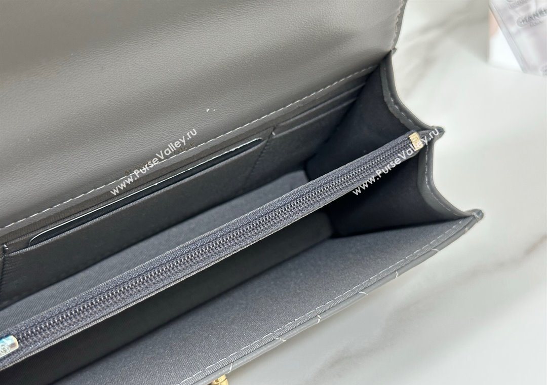 Chanel Lambskin Clutch with Chain and Top Handle Dark Grey 2025 AP4831 (YM-251011100)