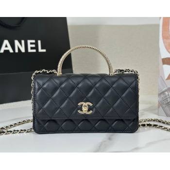 Chanel Lambskin Clutch with Chain and Top Handle Black 2025 AP4831 (YM-251011101)