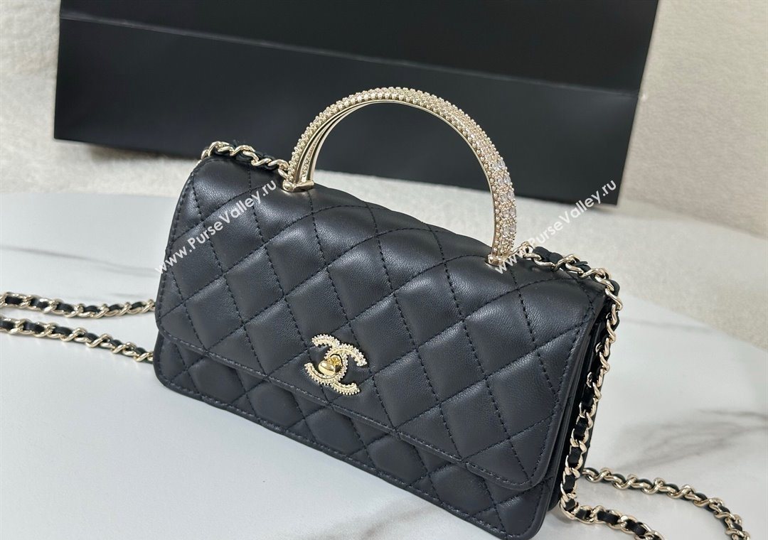 Chanel Lambskin Clutch with Chain and Top Handle Black 2025 AP4831 (YM-251011101)