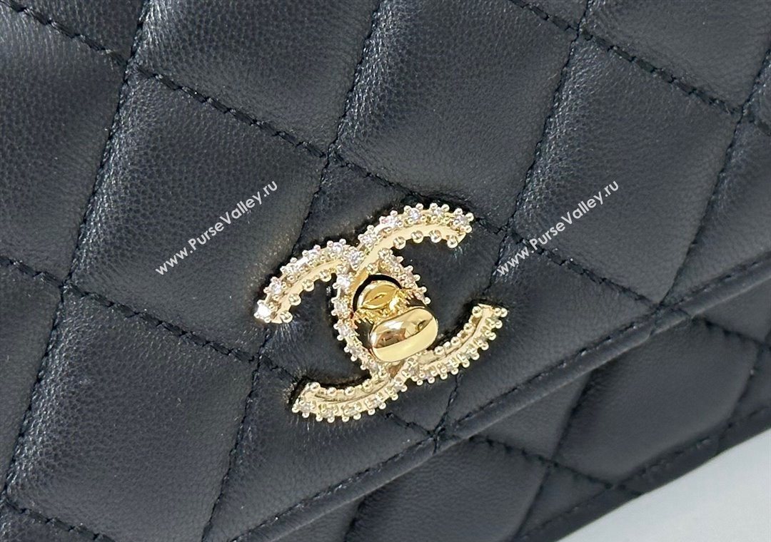 Chanel Lambskin Clutch with Chain and Top Handle Black 2025 AP4831 (YM-251011101)