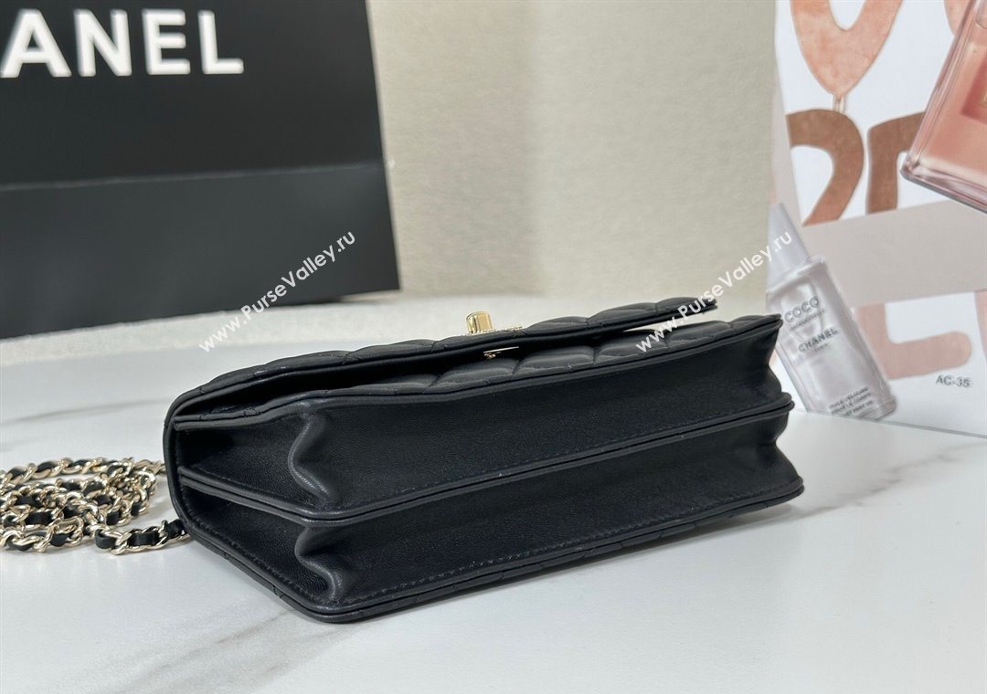 Chanel Lambskin Clutch with Chain and Top Handle Black 2025 AP4831 (YM-251011101)