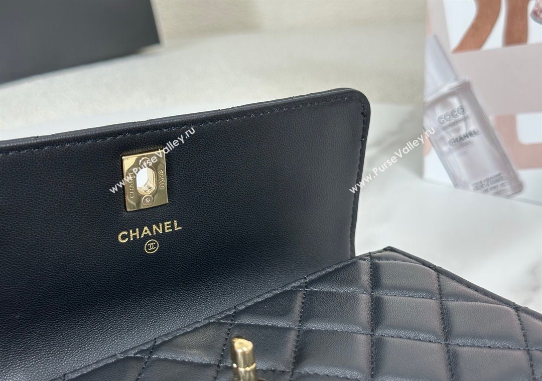 Chanel Lambskin Clutch with Chain and Top Handle Black 2025 AP4831 (YM-251011101)