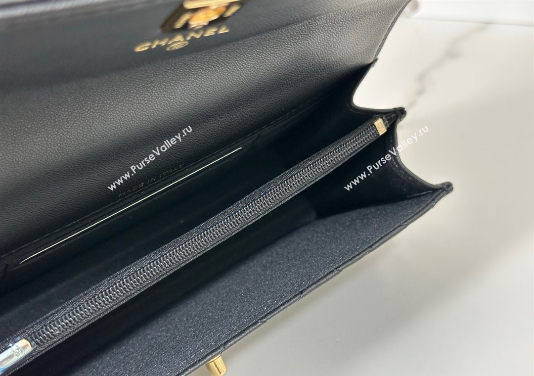 Chanel Lambskin Clutch with Chain and Top Handle Black 2025 AP4831 (YM-251011101)