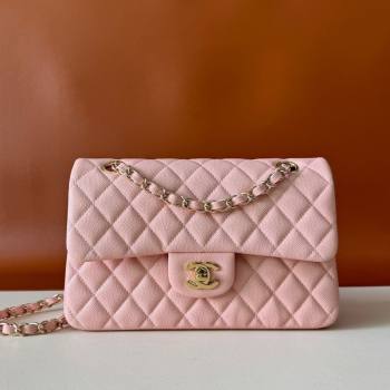 Chanel Caviar-Grained Calfskin Leather Classic Small Flap Bag A01117 Light Pink/Gold 2025 1013 (YD-251013024)