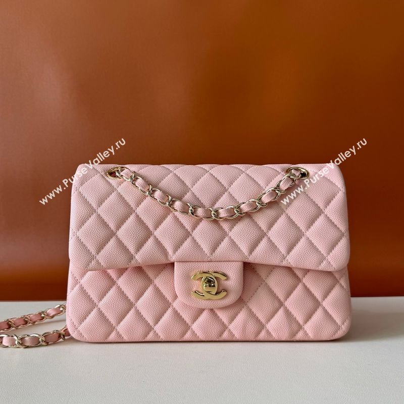 Chanel Caviar-Grained Calfskin Leather Classic Small Flap Bag A01117 Light Pink/Gold 2025 1013 (YD-251013024)