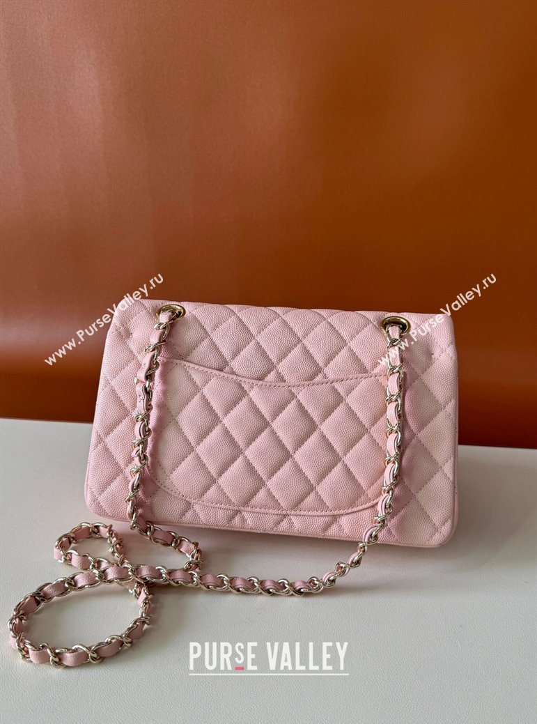 Chanel Caviar-Grained Calfskin Leather Classic Small Flap Bag A01117 Light Pink/Gold 2025 1013 (YD-251013024)