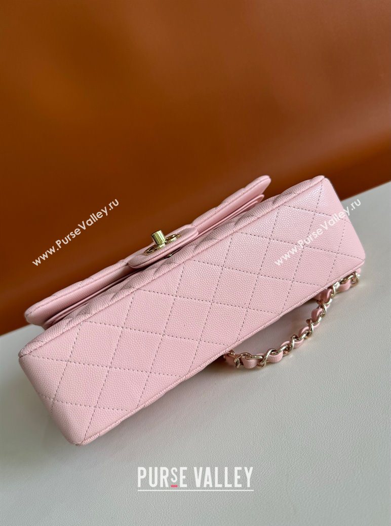 Chanel Caviar-Grained Calfskin Leather Classic Small Flap Bag A01117 Light Pink/Gold 2025 1013 (YD-251013024)