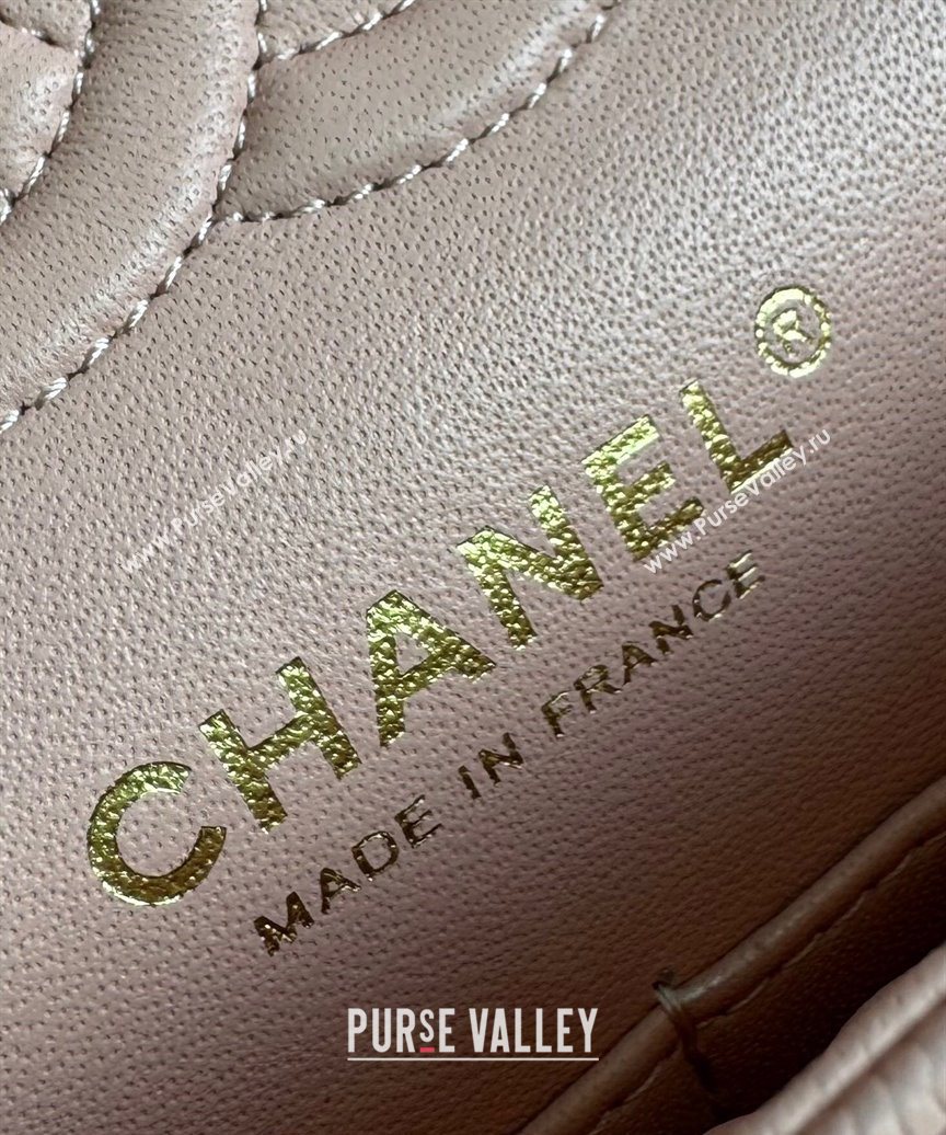 Chanel Caviar-Grained Calfskin Leather Classic Small Flap Bag A01117 Light Pink/Gold 2025 1013 (YD-251013024)