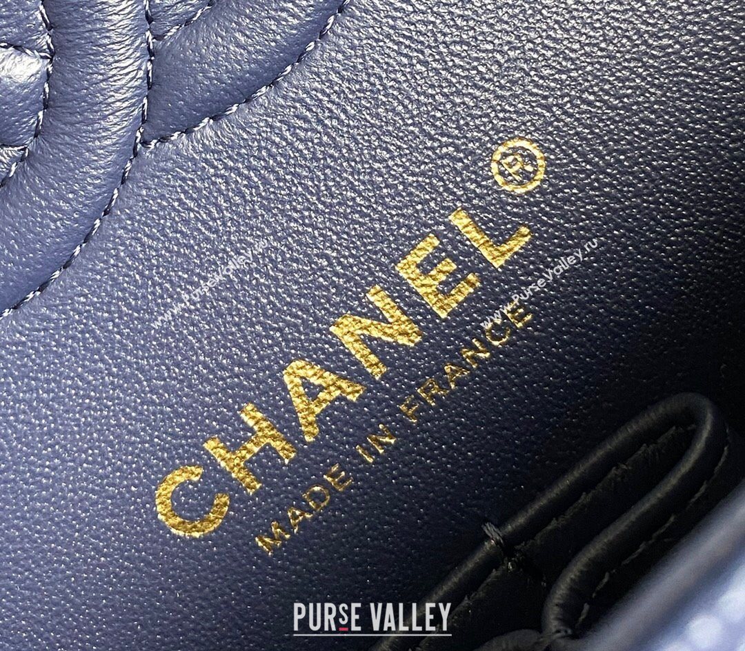 Chanel Caviar-Grained Calfskin Leather Classic Small Flap Bag A01117 Blue 2025 1013 (YD-251013025)