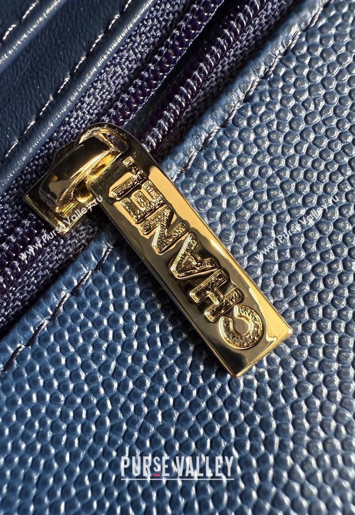 Chanel Pearly Caviar-Grained Calfskin Classic Mini Flap Bag A01116 Blue 2025 1013 (YD-251013015)