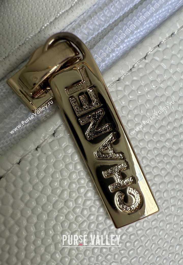 Chanel Caviar-Grained Calfskin Leather Classic Mini Flap Bag A01116 White/Gold 2025 1013 (YD-251013016)