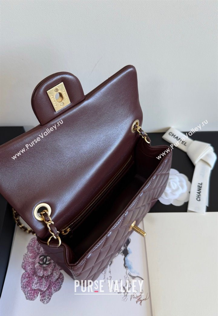 Chanel Lambskin Small Flap Bag with Metal Ball AS1787 Burgundy 2025 New Style (YD-251013010)